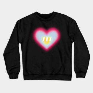 111 angel number heart aura colorful aesthetic Crewneck Sweatshirt